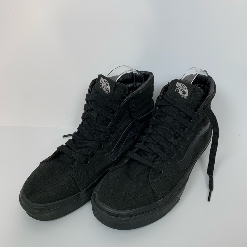 VANS Sk8-Hi Black Canvas High Top W 8/M 6.5